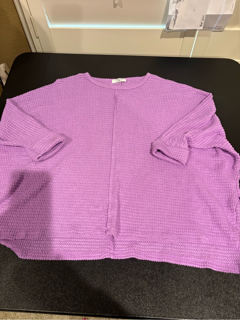 Cozy Oversized Lavender WaffleKnit Sweater - Women
